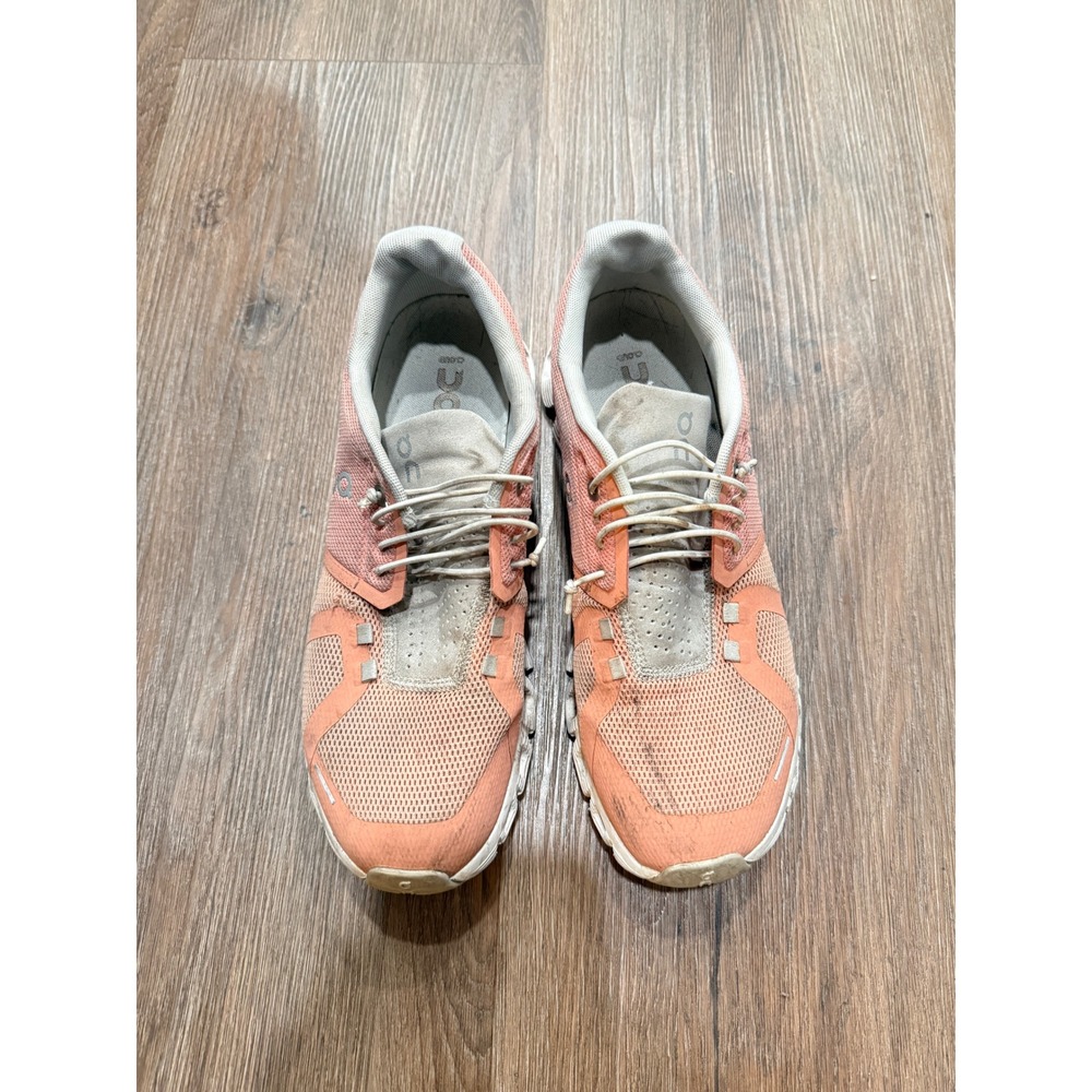 On Cloud Women Running Shoes Coral Peach Mesh Sneakers US 9.5 EU 41 Low Top